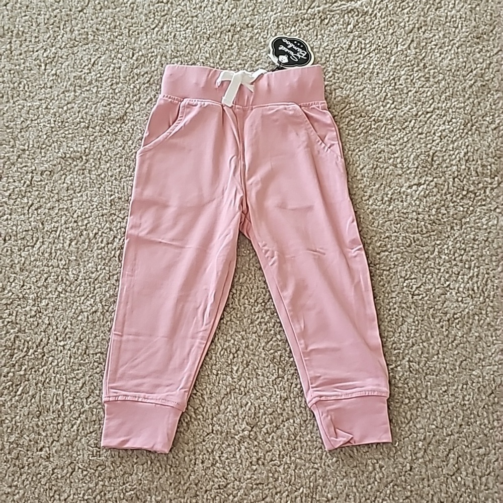 Bamboo Pink Drawstring Jogger Pants Baby Girl 6-12 Months